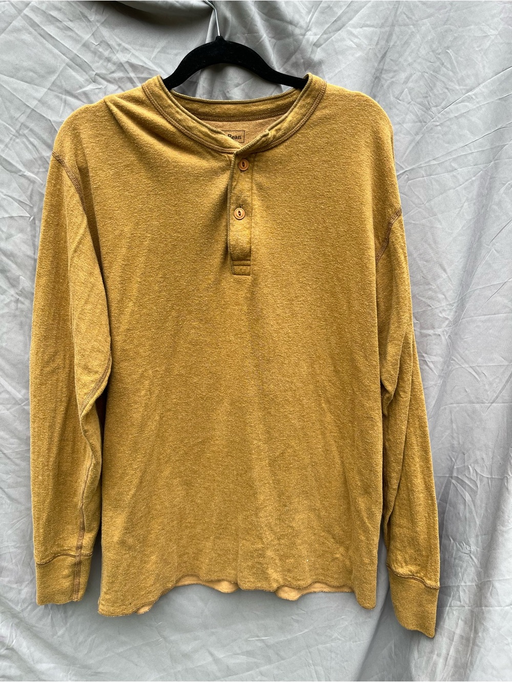 L.L. Bean Men's Mustard Long-Sleeve Henley